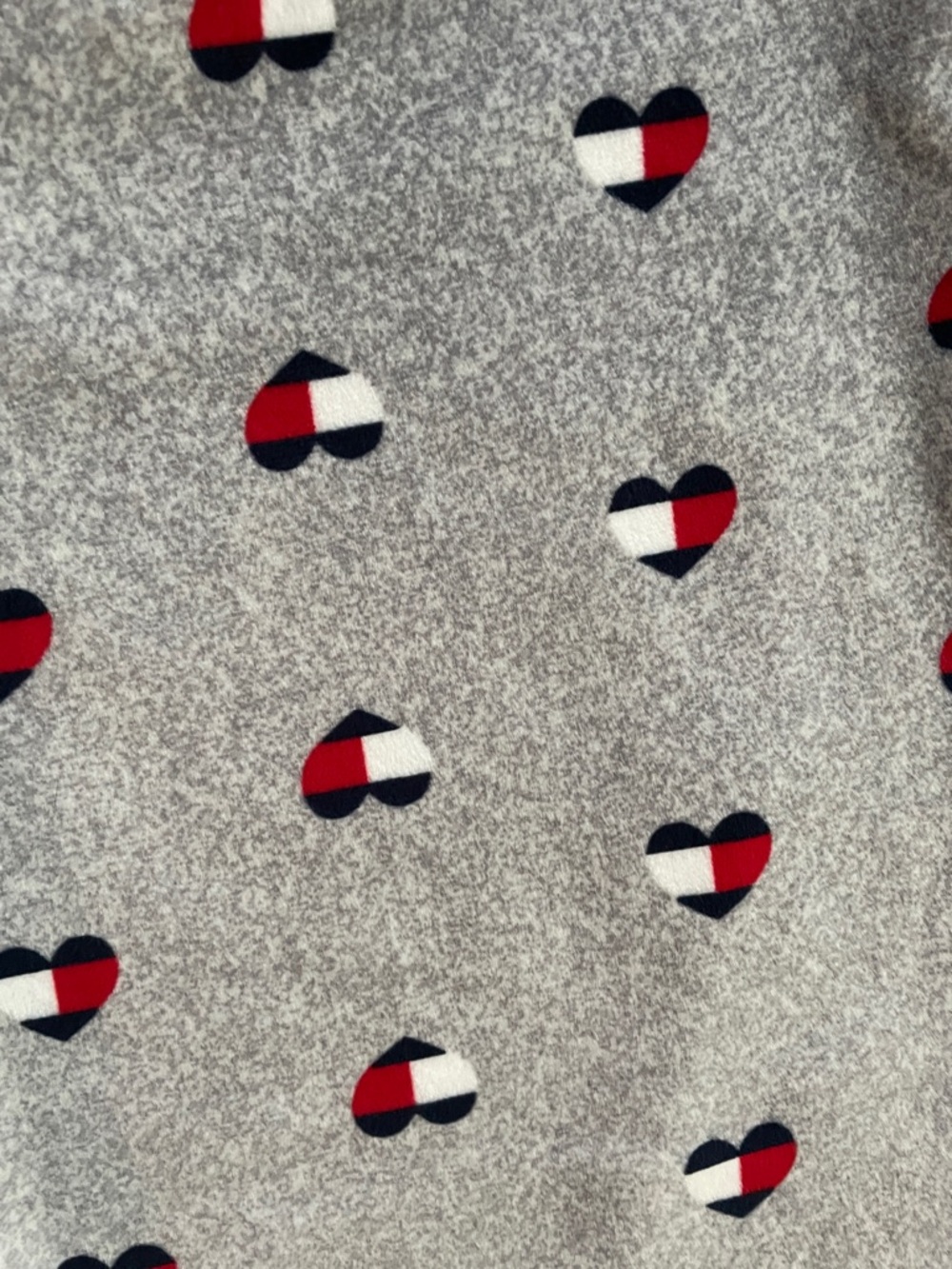TOMMY HILFIGER Light Gray Soft Cozy Whimsical Heart Print Lounge Pajama Pants - Picture 3 of 6